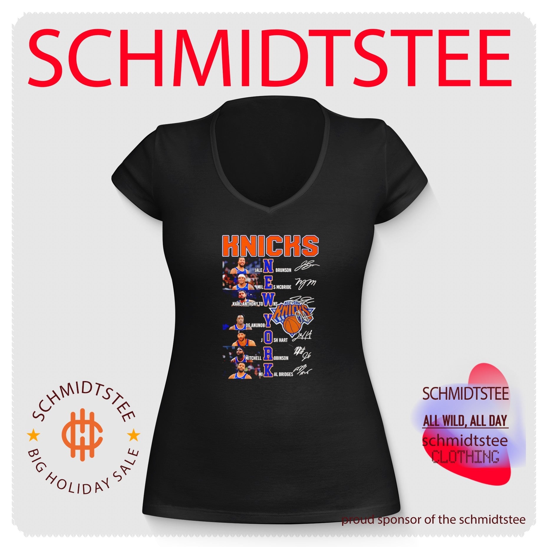 NY Knicks player name signature graphic 2026 shirt