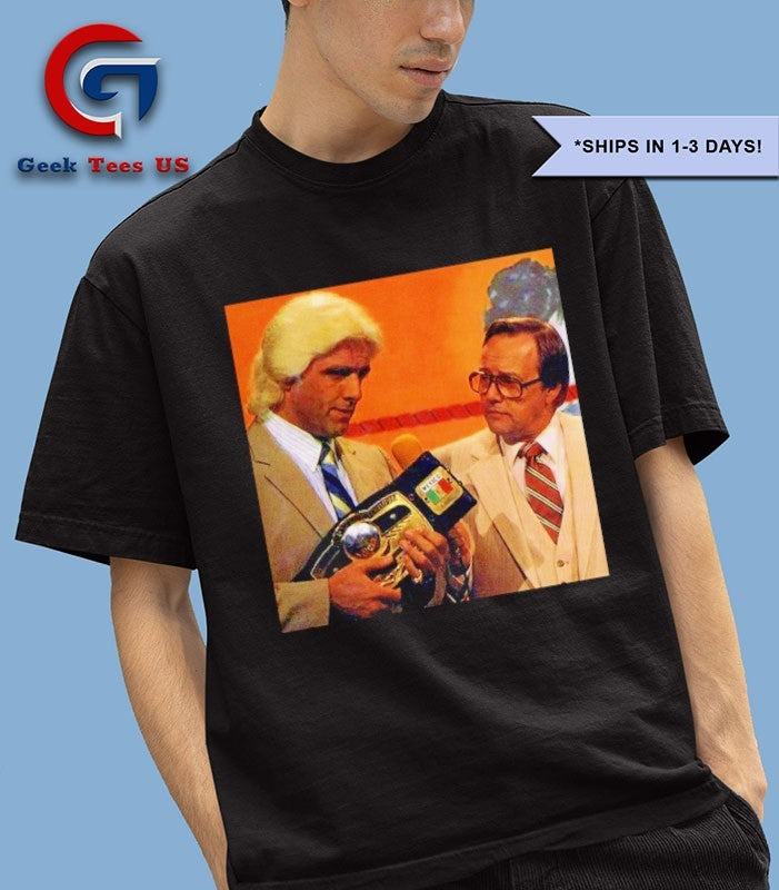 Nature Boy and Gordon Solie 80s Wrestling shirt