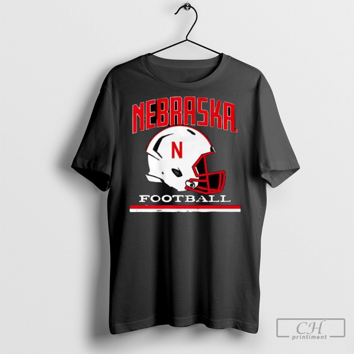 Nebraska Football Classic Helmet Logo Collegiate Sport Shirt Tee