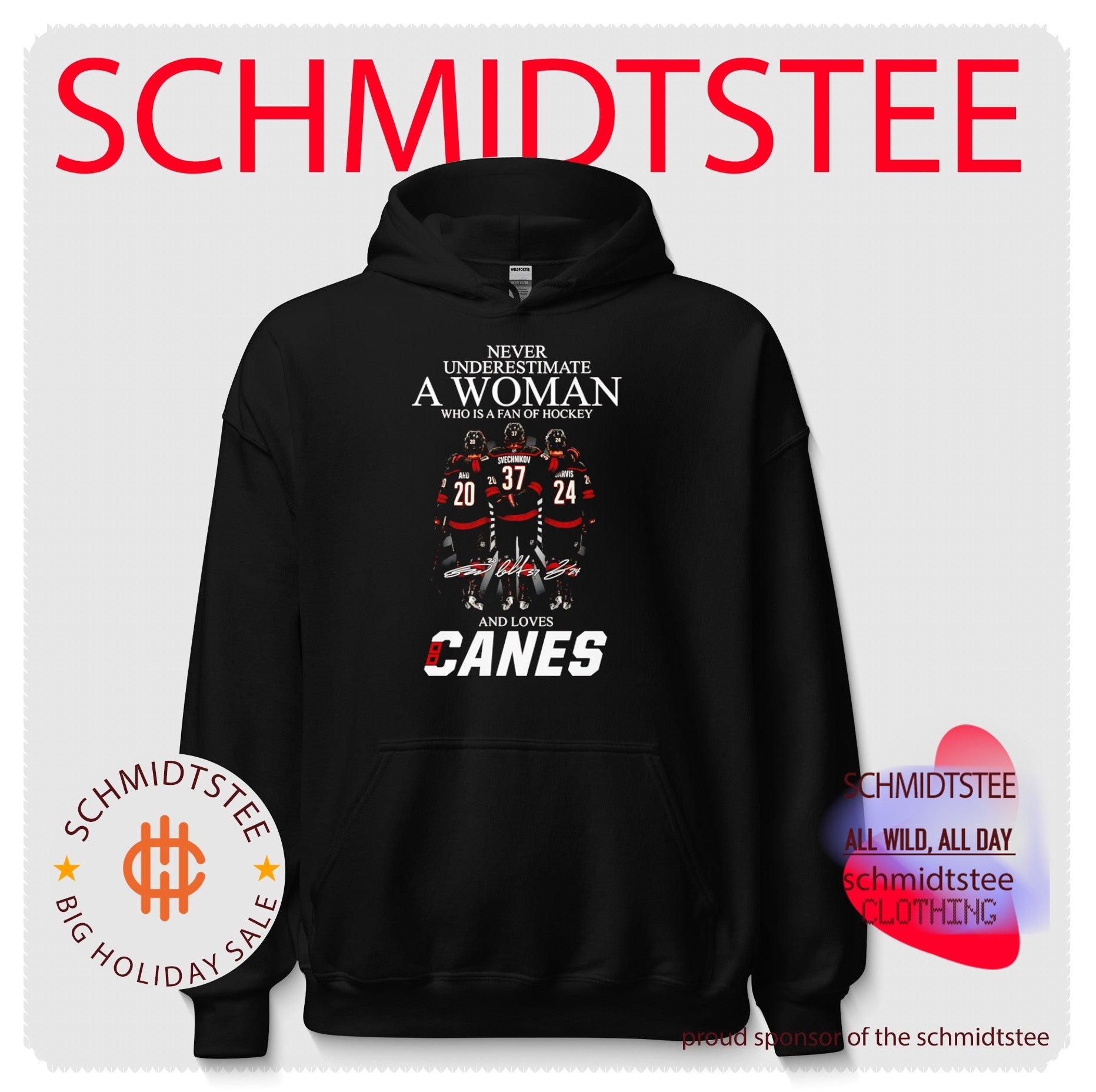 Never underestimate a woman who is a fan of hockey Carolina Hurricanes signature shirt
