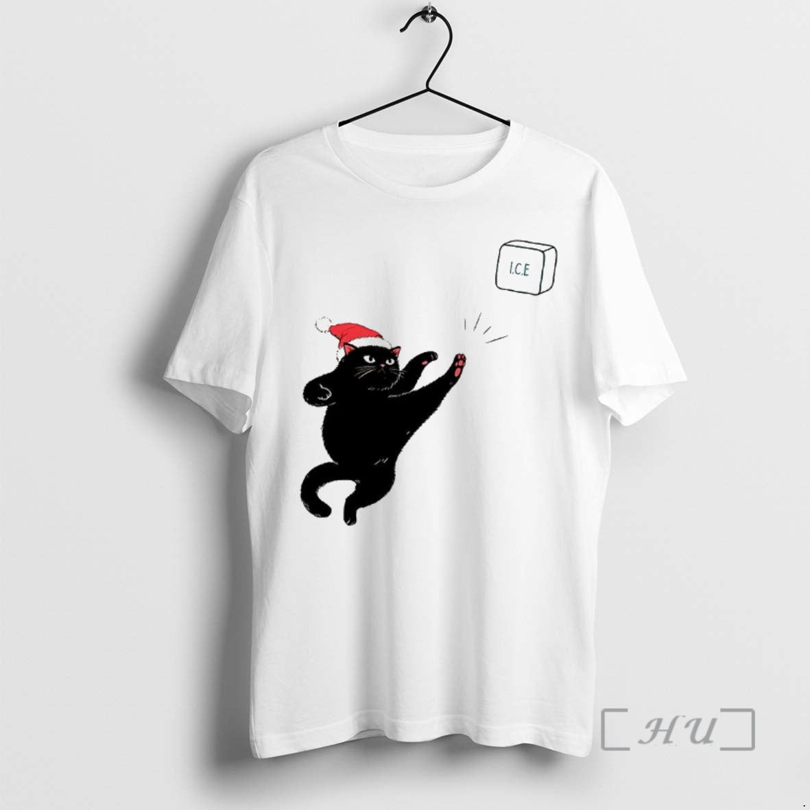 New Black Cat Christmas Abolish Ice Fuck Ice Caricature T-Shirts, Hoodie, Sweatshirt | AU01DripNestTees.com