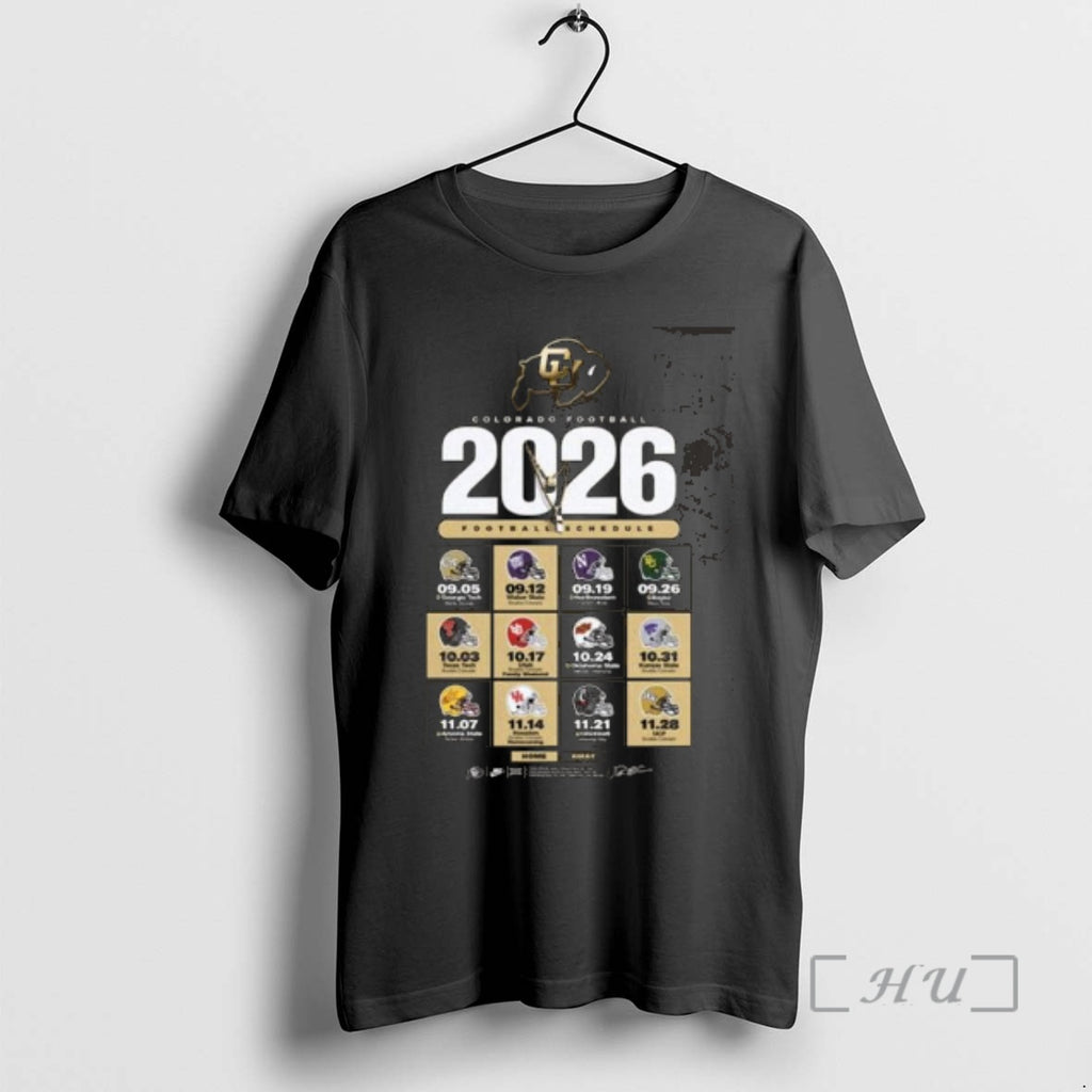 New Colorado Buffaloes Football Ncaa Schedule Season 2026 T-Shirts, Hoodie, Sweatshirt | AU01DripNestTees.com