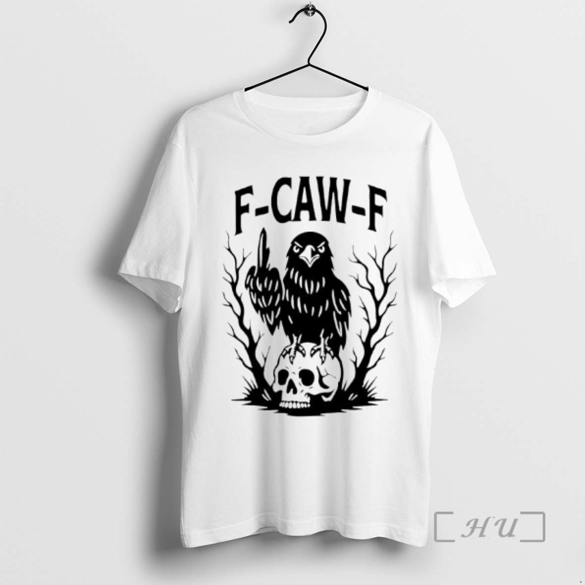New F Caw F Gothic Raven Middle Finger Ornaments T-Shirts, Hoodie, Sweatshirt | AU01DripNestTees.com