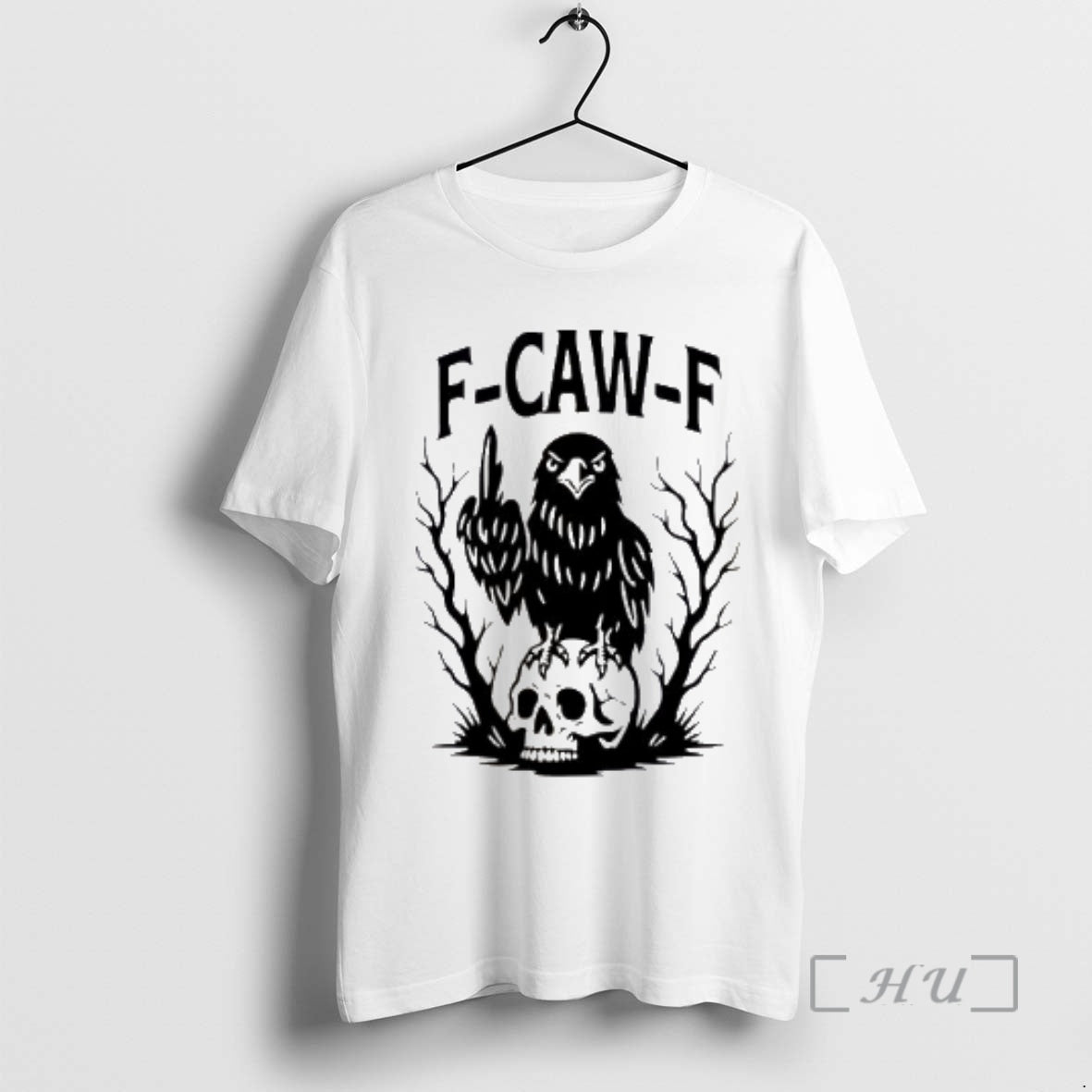 New F Caw F Gothic Raven Middle Finger T-Shirts, Hoodie, Sweatshirt | AU01DripNestTees.com