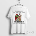 New Grinch Santa Cross The Reason Im Old And Wise Is Because God Protected Me T-Shirts, Hoodie, Sweatshirt