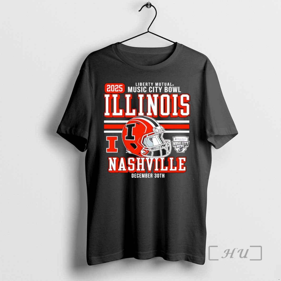 New Illinois Football 2025 Music City Bowl Helmet Christmas T-Shirts, Hoodie, Sweatshirt | AU01DripNestTees.com