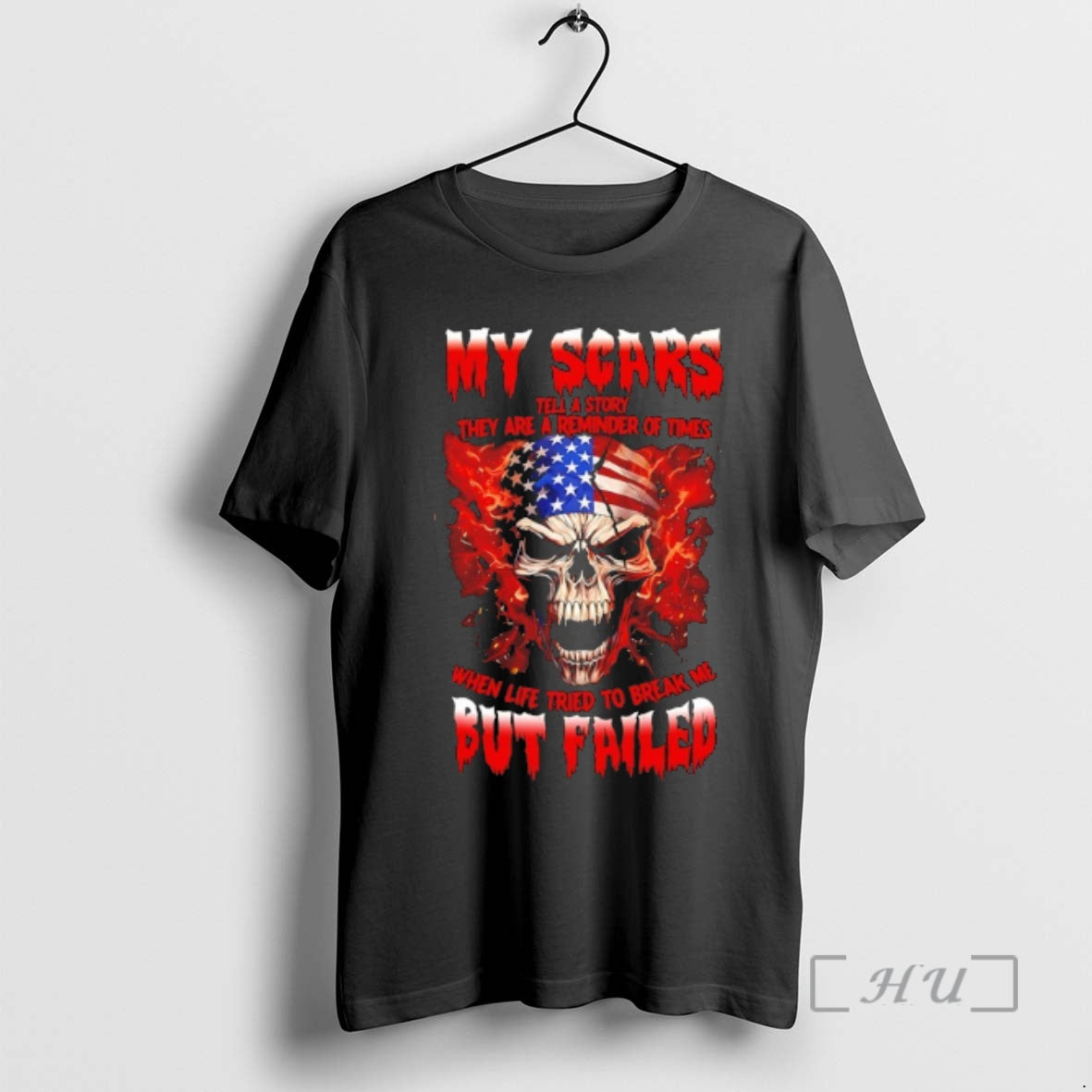 New Skull American Flag My Scars Tell A Story They Are A Reminder Of Times T-Shirts, Hoodie, Sweatshirt