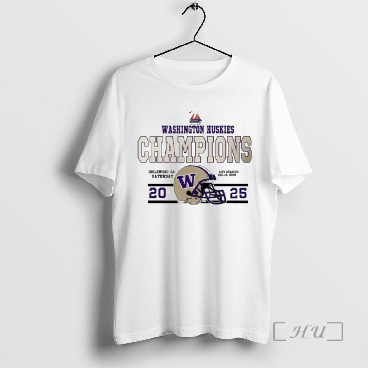 New Washington Huskies Football Champions 2025 Bucked Up La Bowl Hosted Helmet Premium T Shirts Hoodie, Sweatshirt