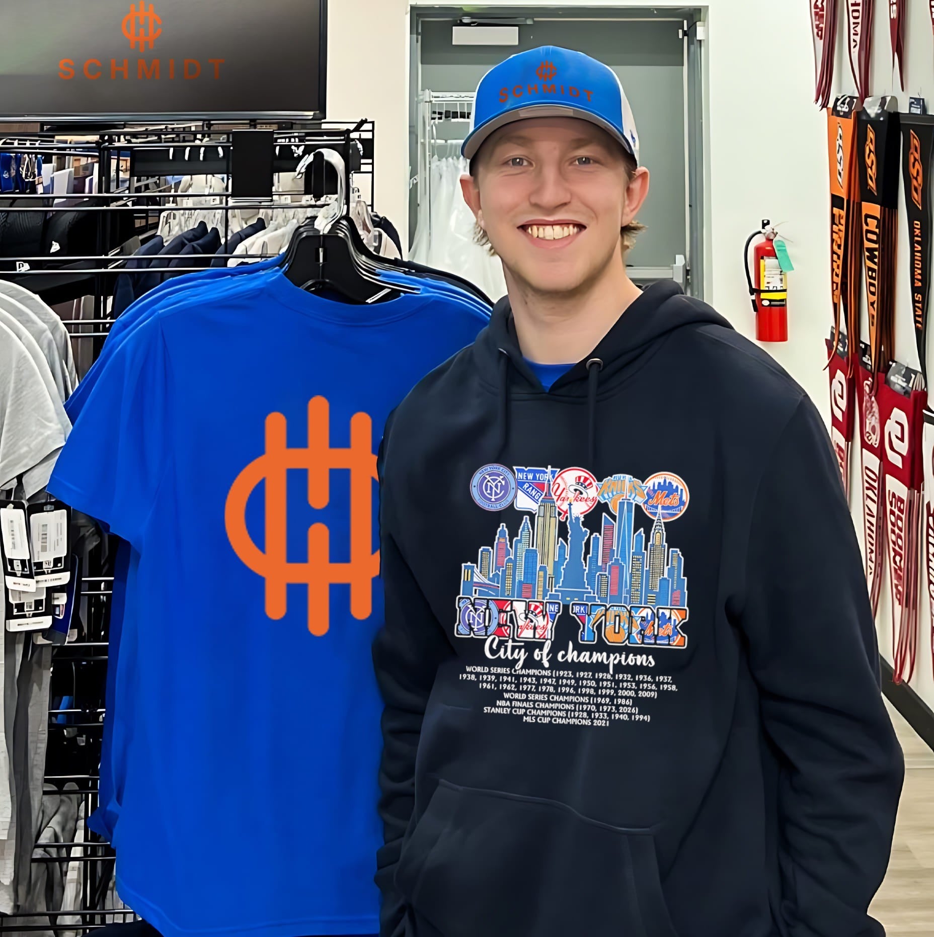 New York City of champions skyline and logos shirt
