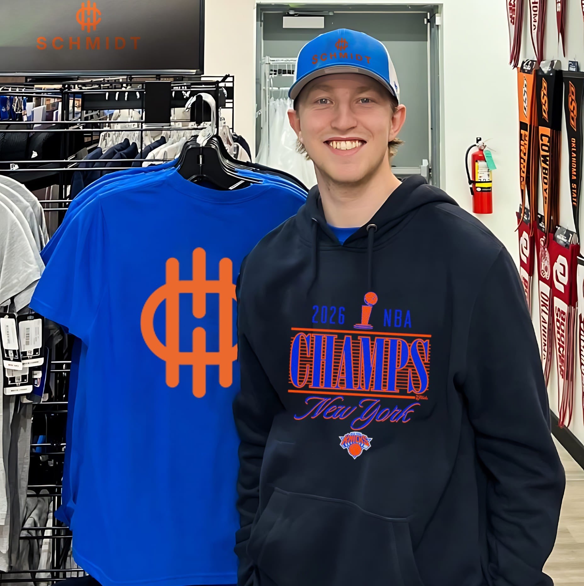 New York Knicks 2026 NBA Finals Champions Trophy Skyline T-Shirt