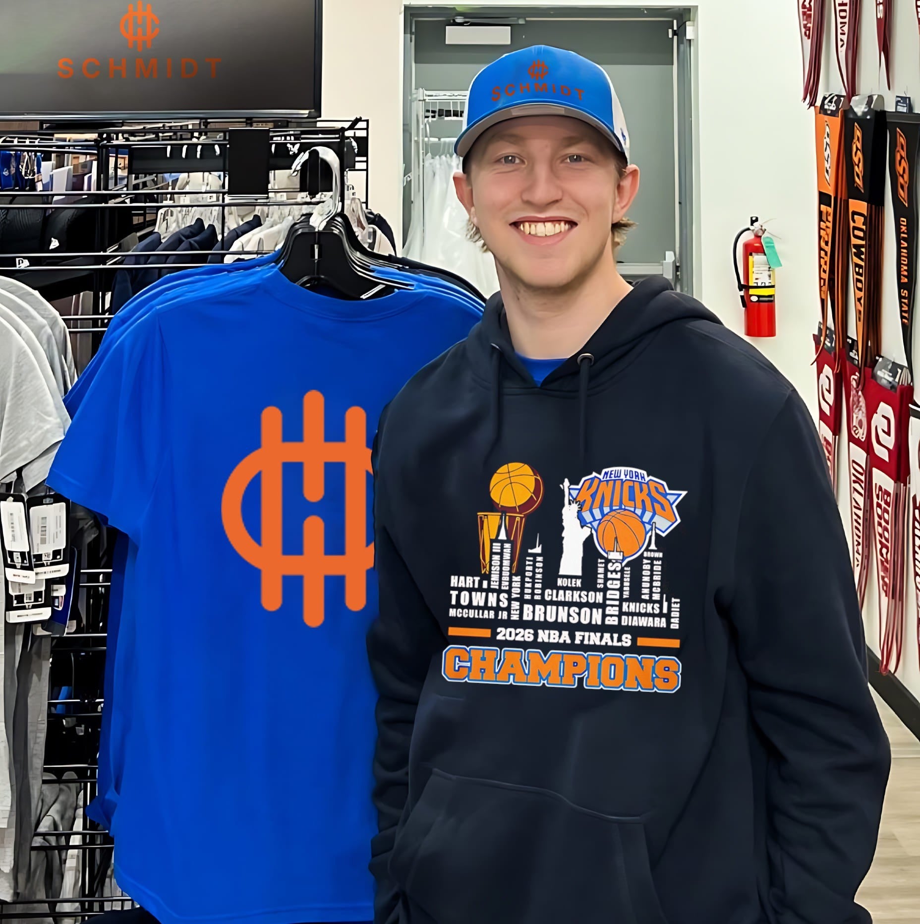 New York Knicks 2026 NBA Finals Champions players name skyline shirt