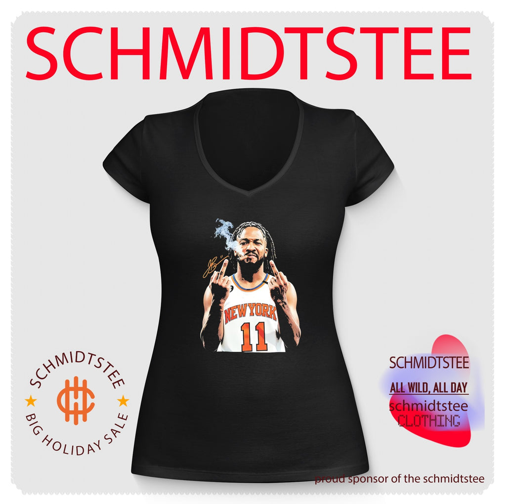 New York Knicks Jalen Brunson smoking cigar middle finger shirt