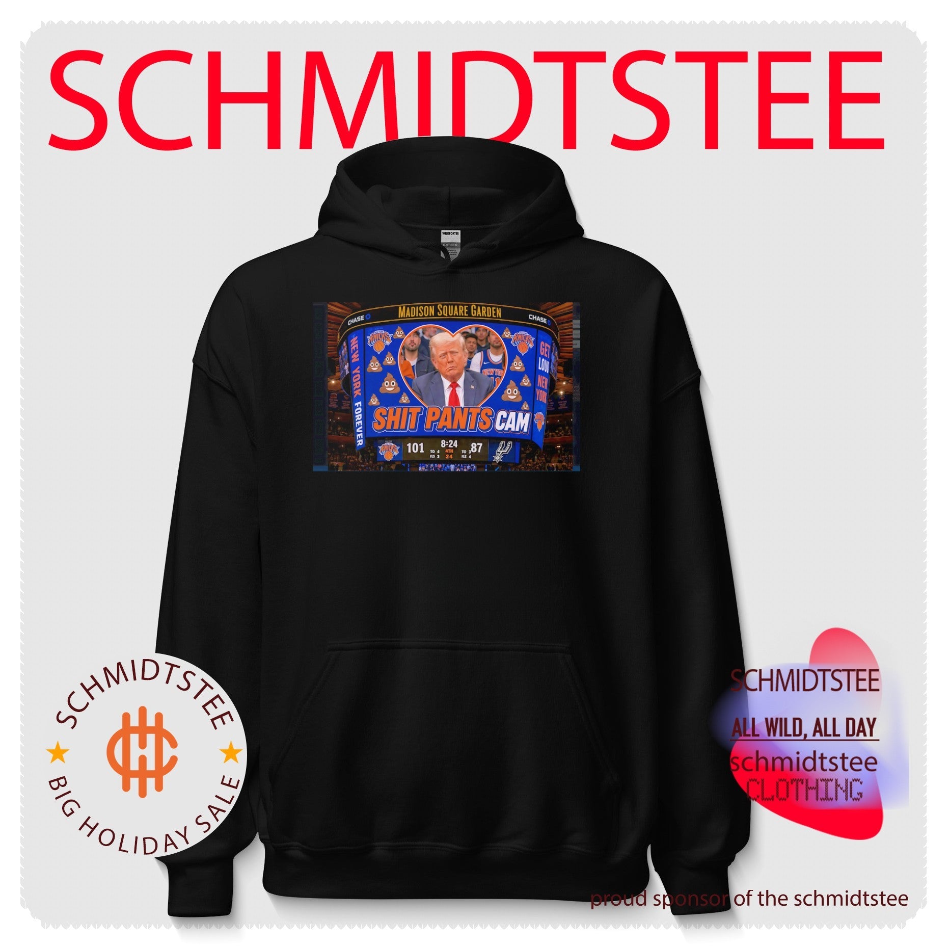 New York Knicks Madison Square Garden shit pants cam of Donald Trump shirt