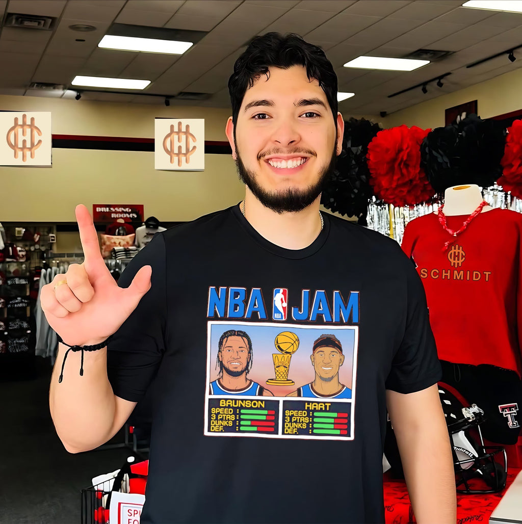 New York Knicks NBA JAM Brunson and Hart graphic shirt