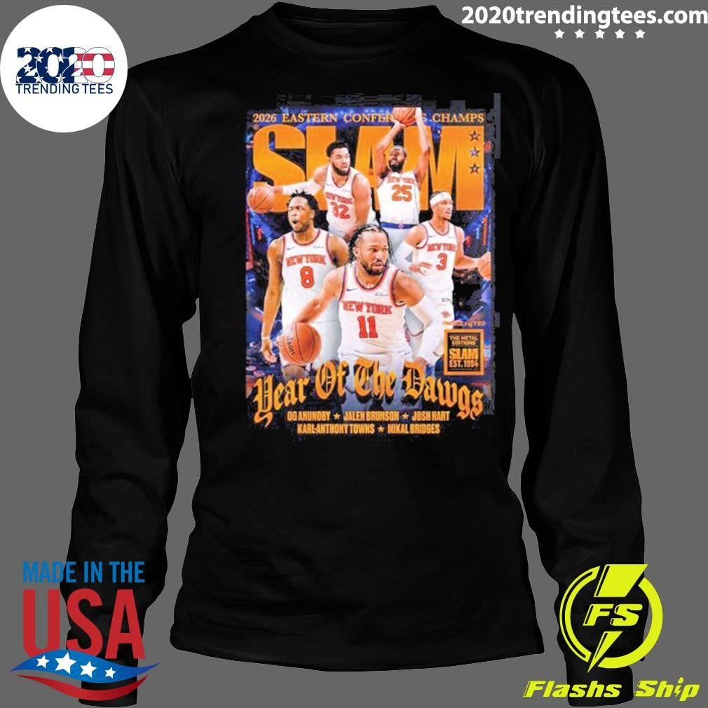 New York Knicks SLAM 262 Year Of The Dawgs 2026 Eastern Conference Champs Magazine Cover Shirt