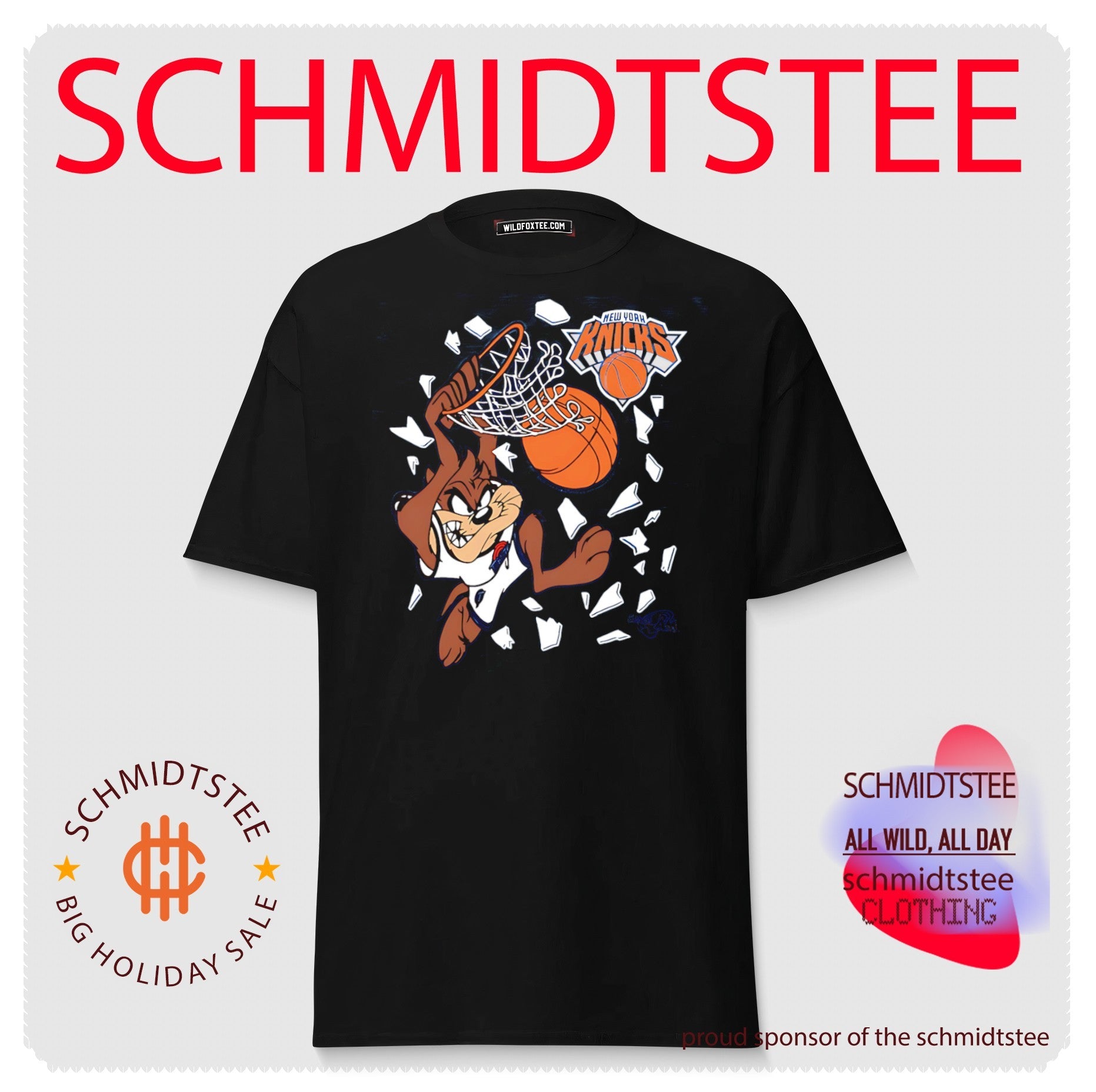 New York Knicks Tasmanian Devil playing basketball graphic shirt