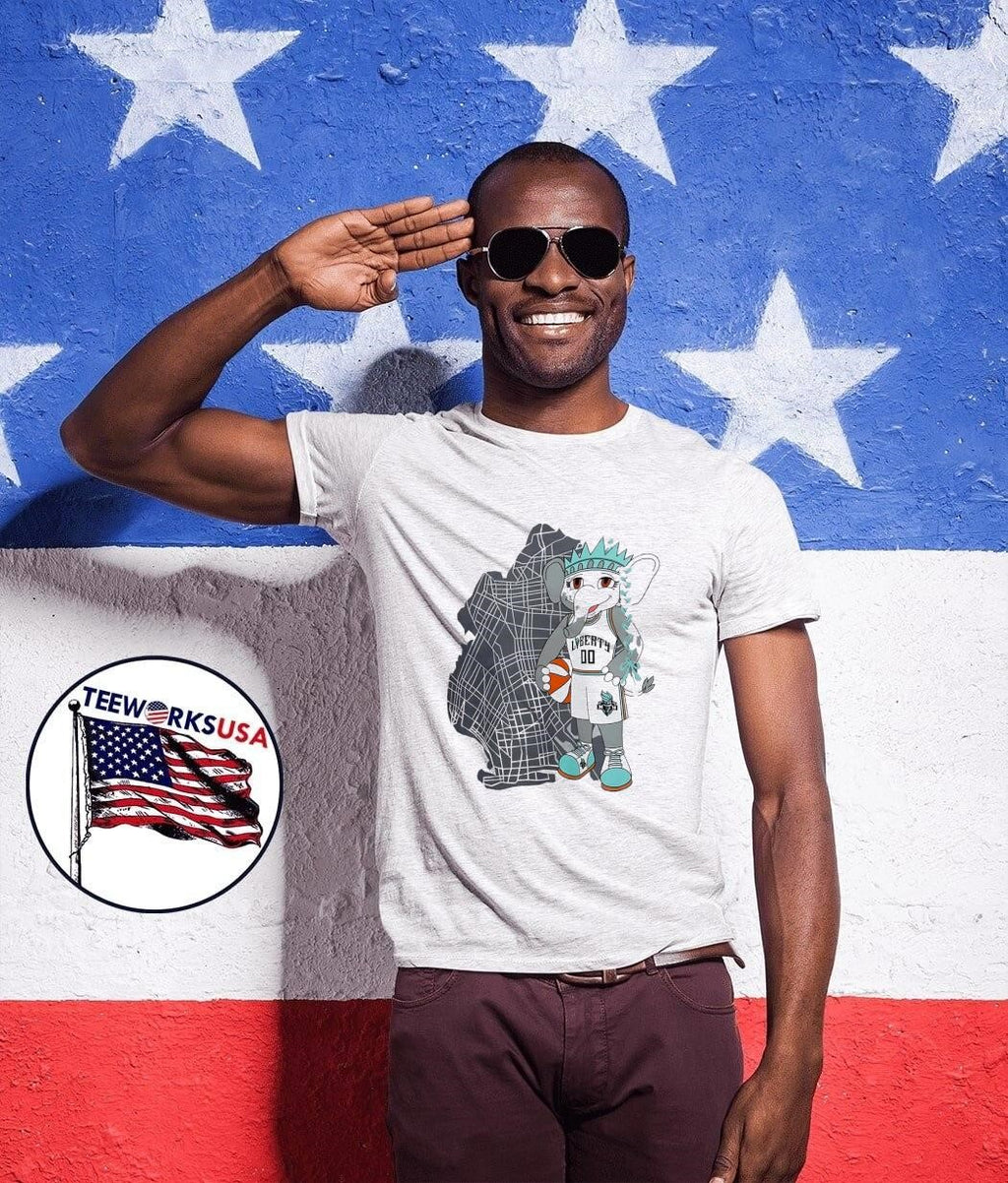 New York Liberty Elephant Mascot Jersey Map Graphic shirt