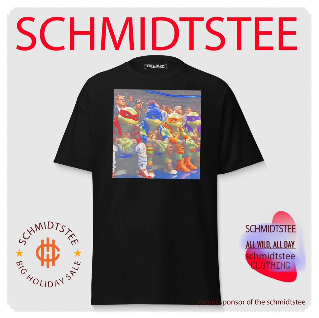 Ninja Turtles wearing New York Knicks jersey hiphop shirt