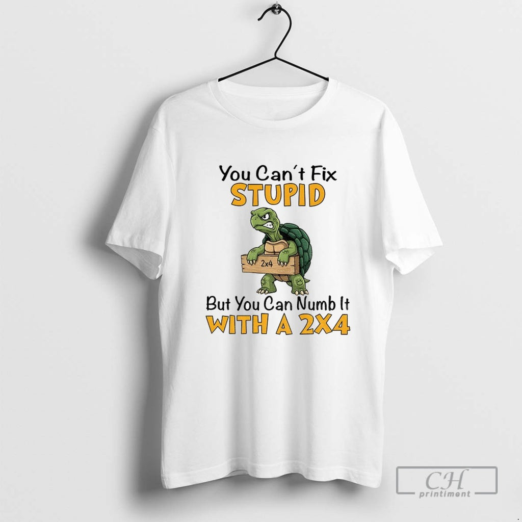 Ninja Turtle You Cant Fix Stupid But I Can Numb It With A 2x4