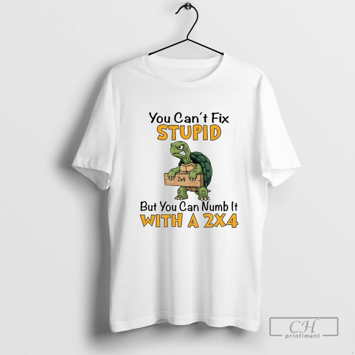 Ninja Turtle You Cant Fix Stupid But I Can Numb It With A 2x4