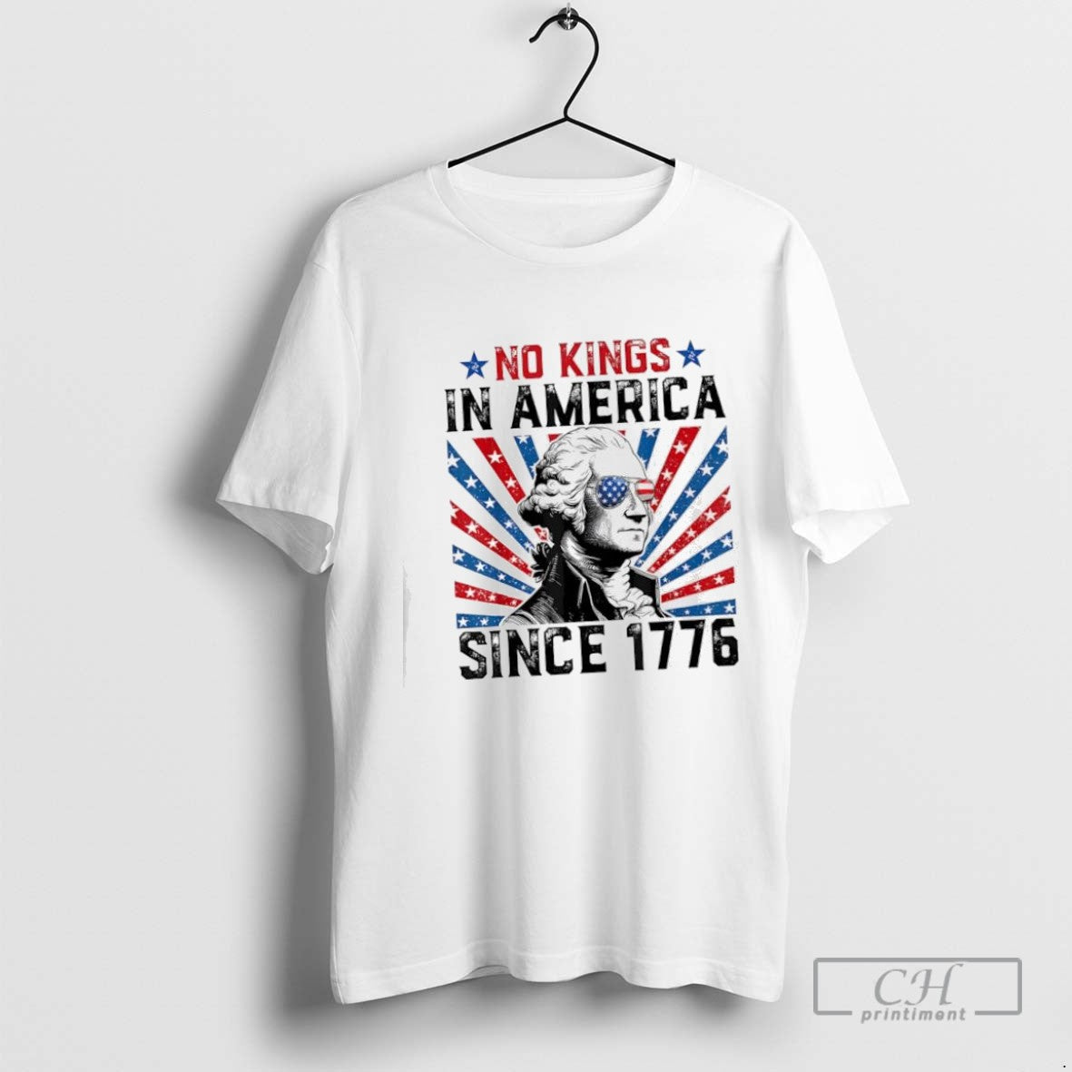 No Kings In America Since 1776 Distressed Usa Flag Vintage