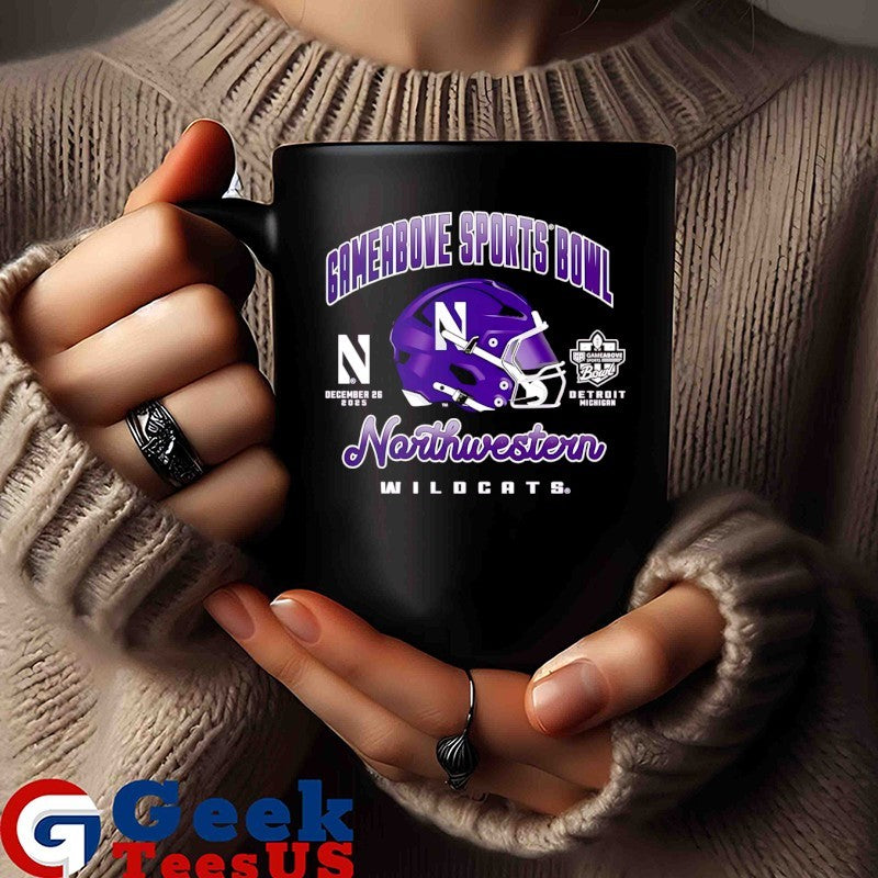 Northwestern Wildcats 2025 Gameabove Sports Bowl helmet shirt