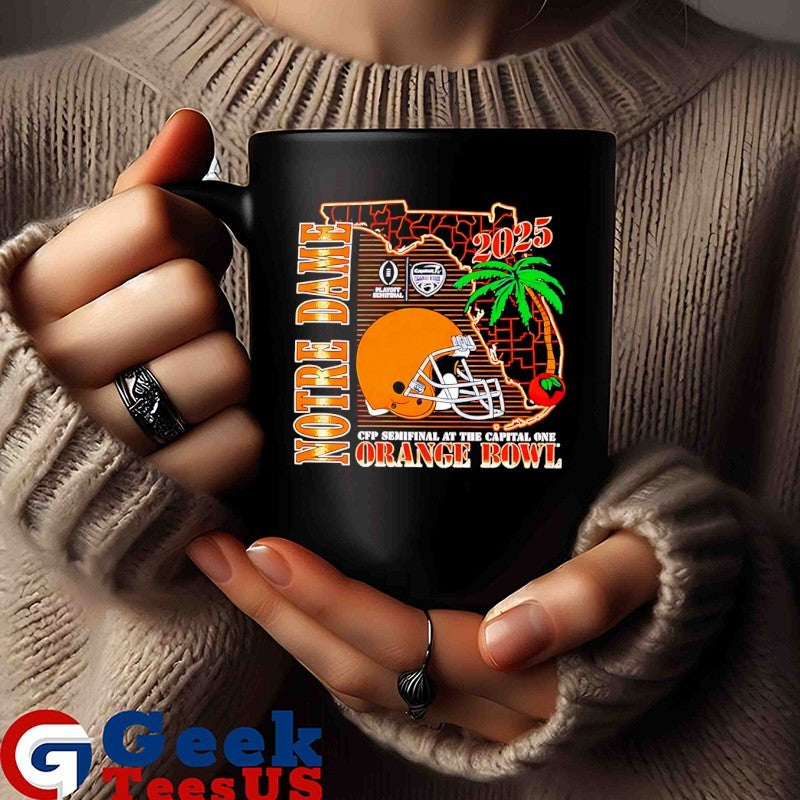 Notre Dame Fighting CFP Semifinal Irish Orange Bowl 2026 state helmet T-shirt