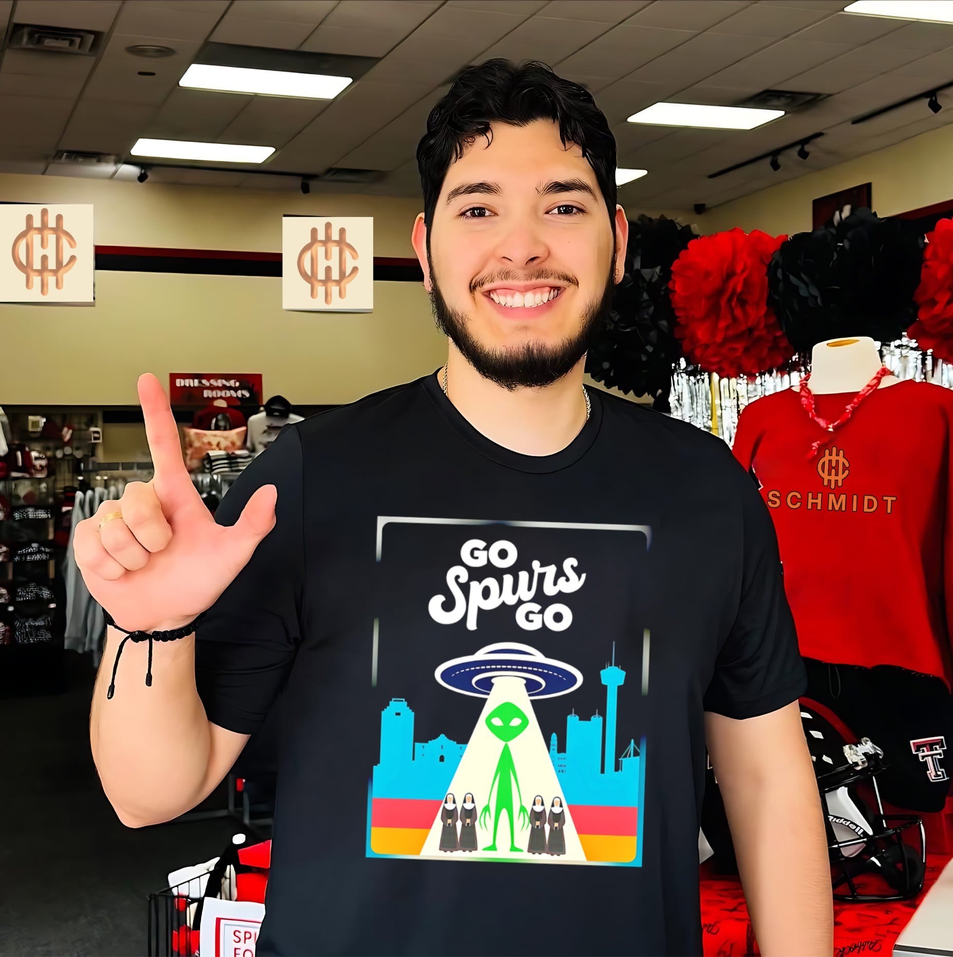 Nuns Alien Blessing UFO San Antonio Spurs go Spurs go shirt