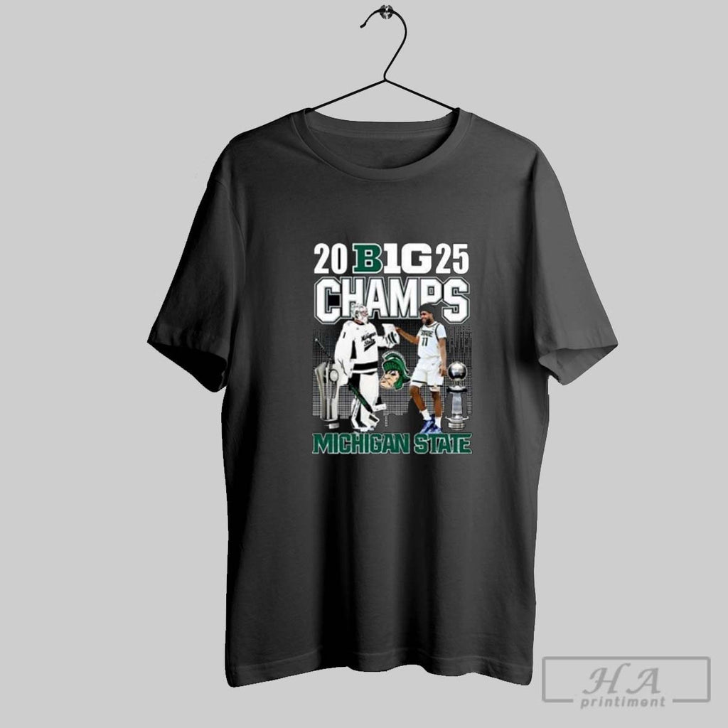Official 2025 Big Champs Michigan State Hockey And Michigan State Spartans