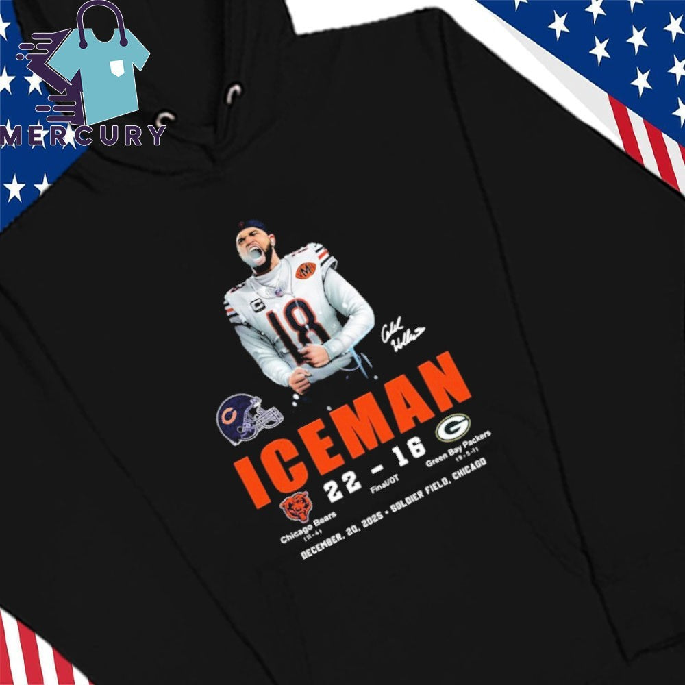 2025 Caleb Iceman Bears 22 16 Packers Shirt