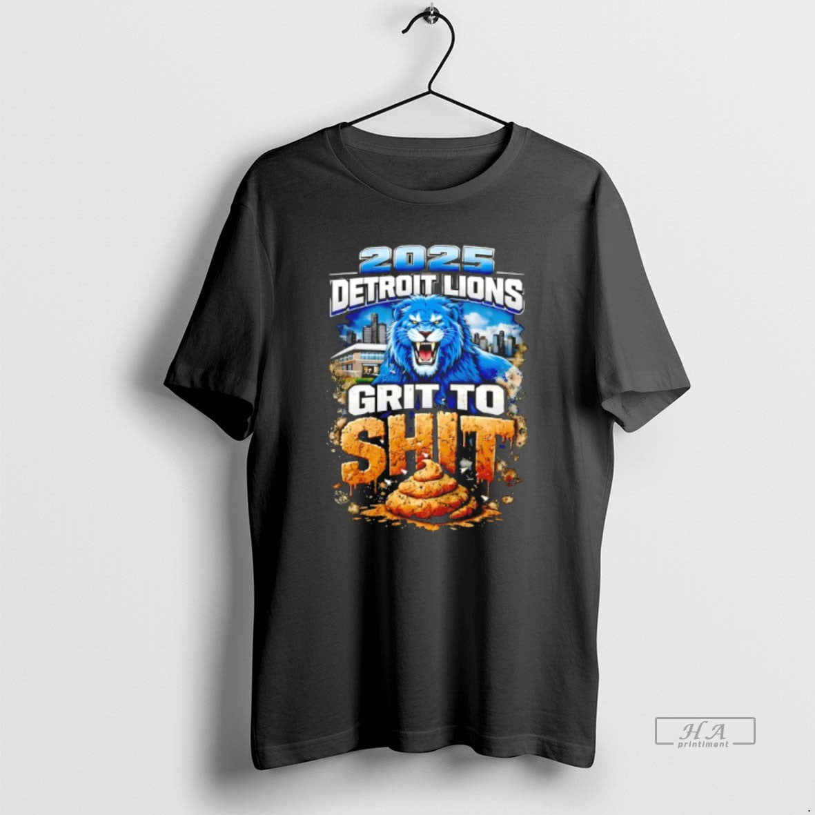 Official 2025 Detroit Lions Grit To Shit Mascot T-Shirts, Hoodie, Sweatshirt | AU01DripNestTees.com