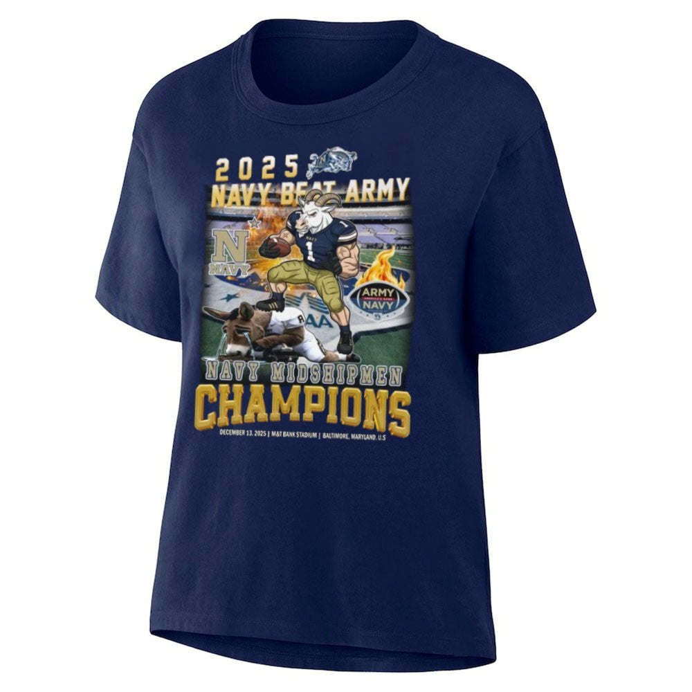 2025 Navy Beat Army Champions Navy Midshipmen Mascot Shirt