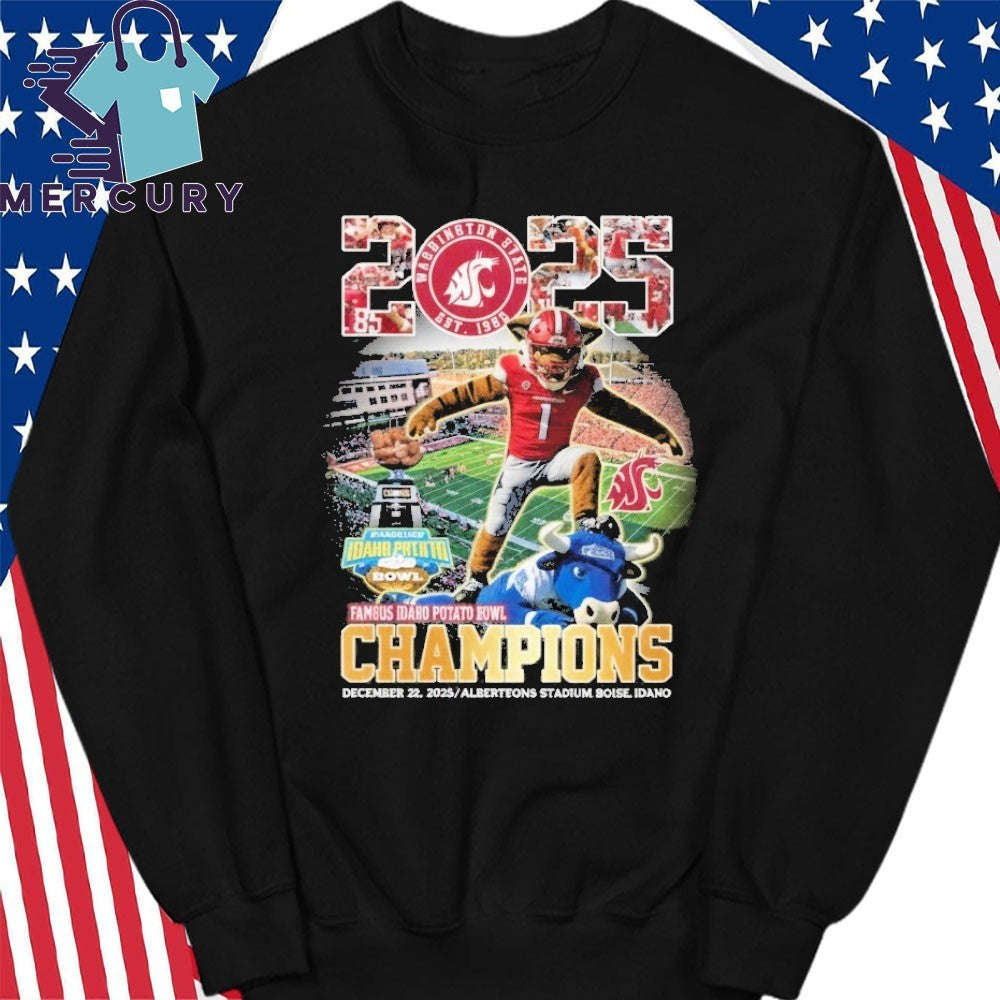 2025 Washington State Famous Idaho Potato Bowl Champions Mascot Shirt