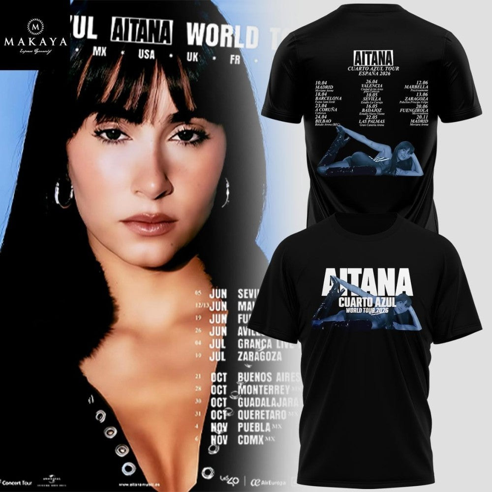 Aitana Cuarto 2026 Azul World Tour Schedule Celebration Shirt