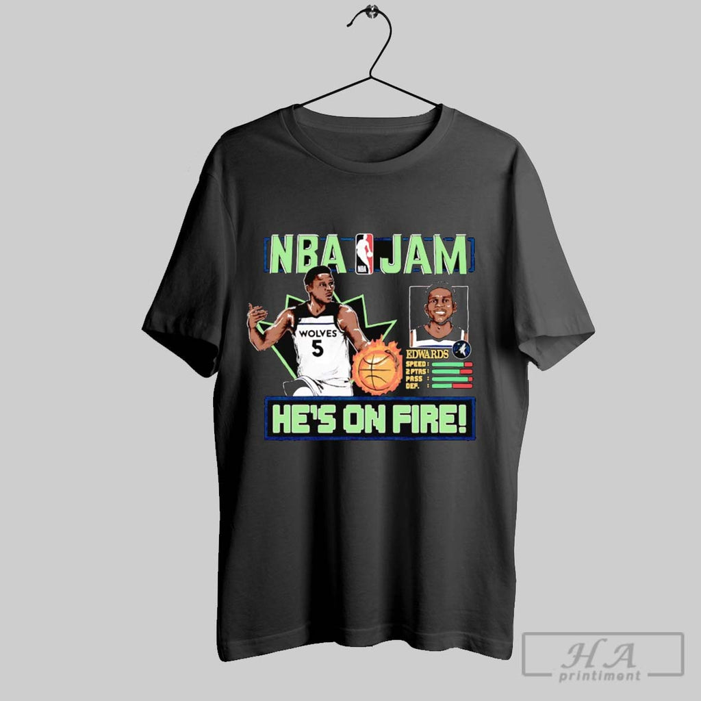 Official Anthony Edwards Nba Jam Hes On Fire Minnesota Timberwolves