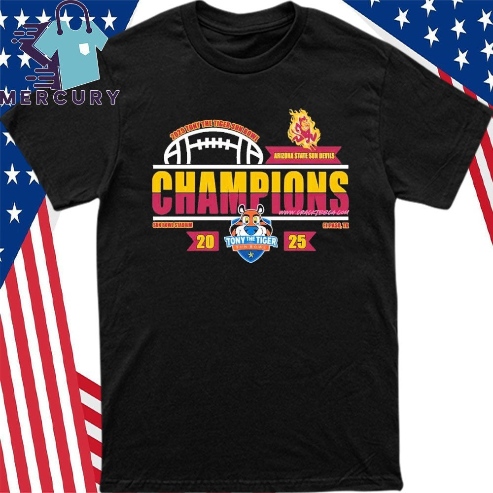Arizona State Sun Devils 2025 Tony the Tiger Sun Bowl Champions Locker Room Shirt
