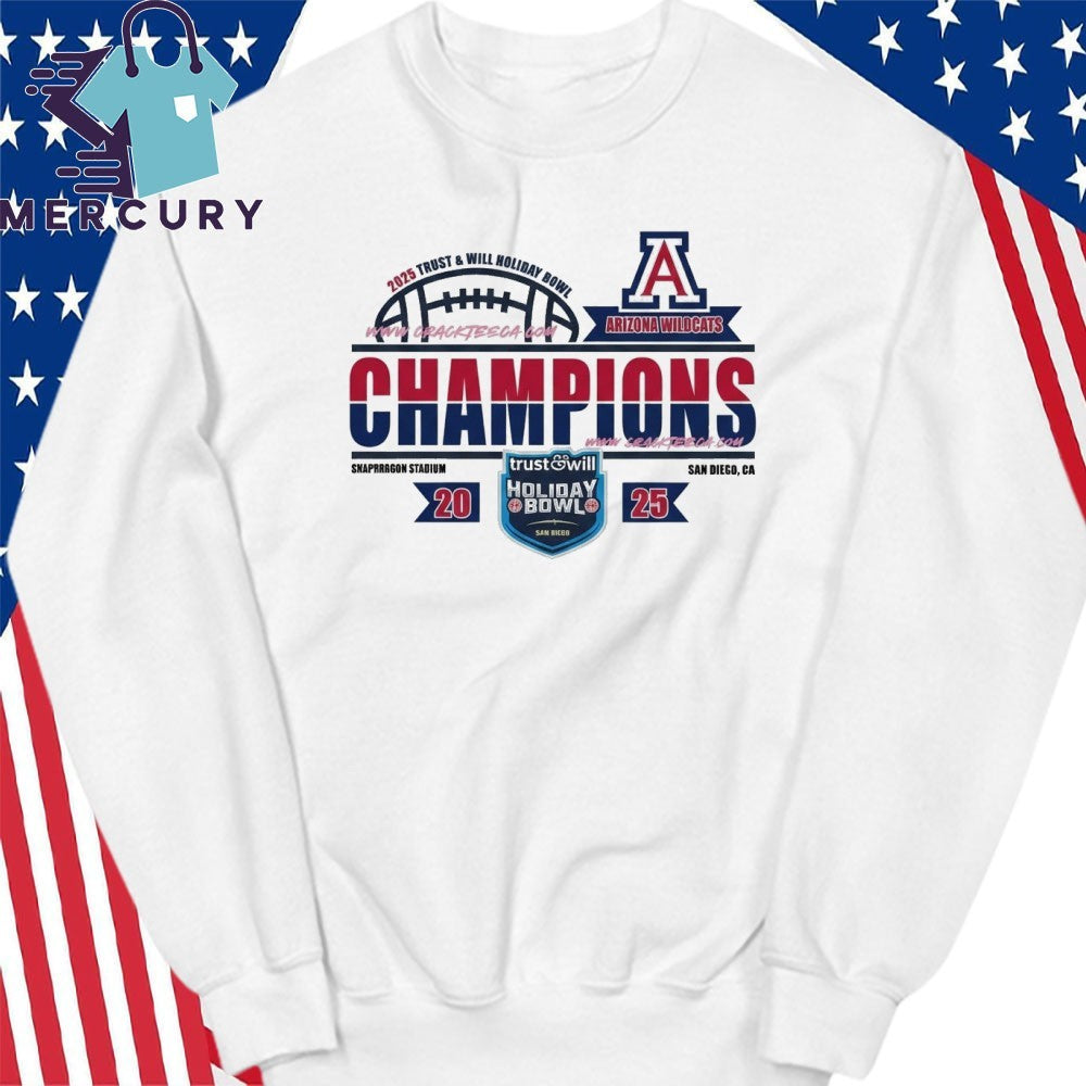 Arizona Wildcats Football 2026 Trust & Will Holiday Bowl Champions Locker Room Shirt