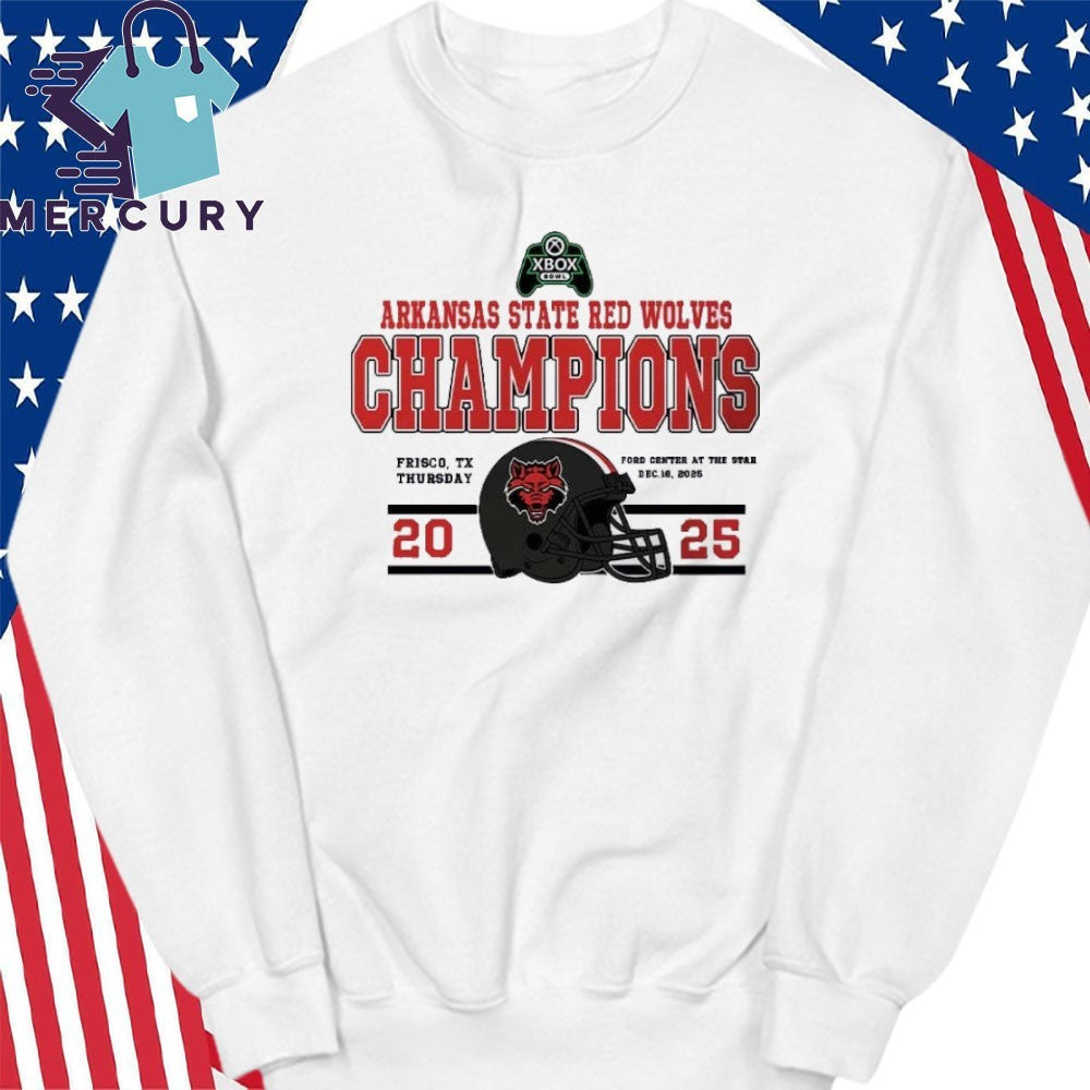 Arkansas State Red Wolves 2025 Xbox Bowl Champions Frisco, TX Ford Center At The Star Shirt