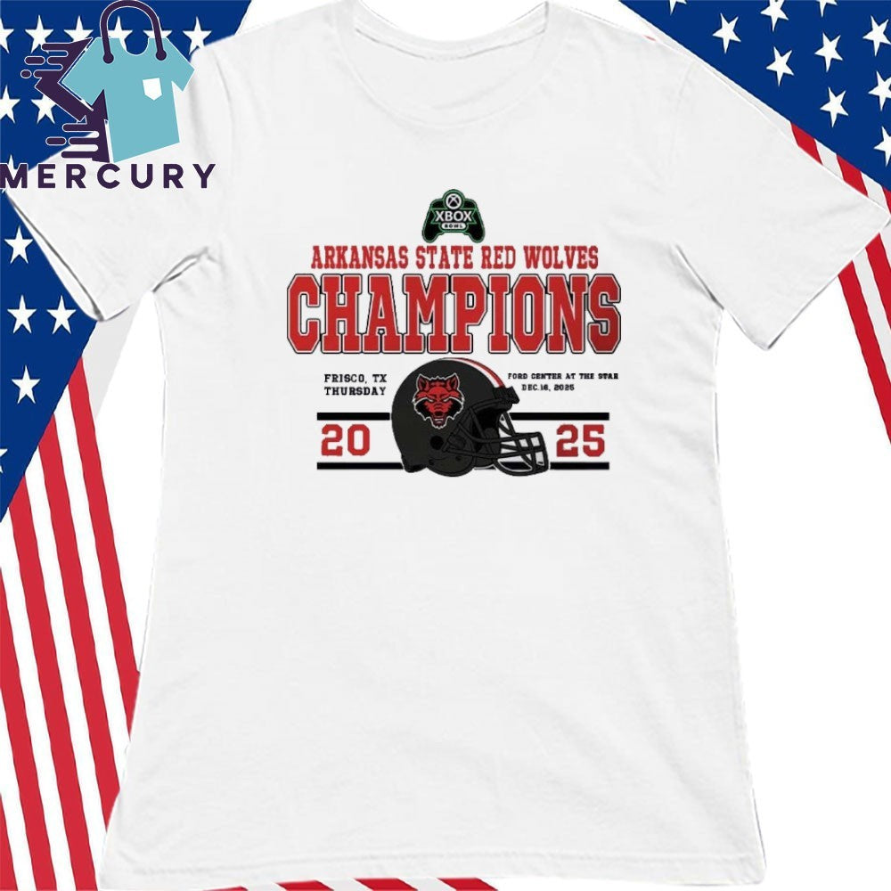 Arkansas State Red Wolves 2025 Xbox Bowl Champions Frisco, TX Ford Center At The Star Shirt