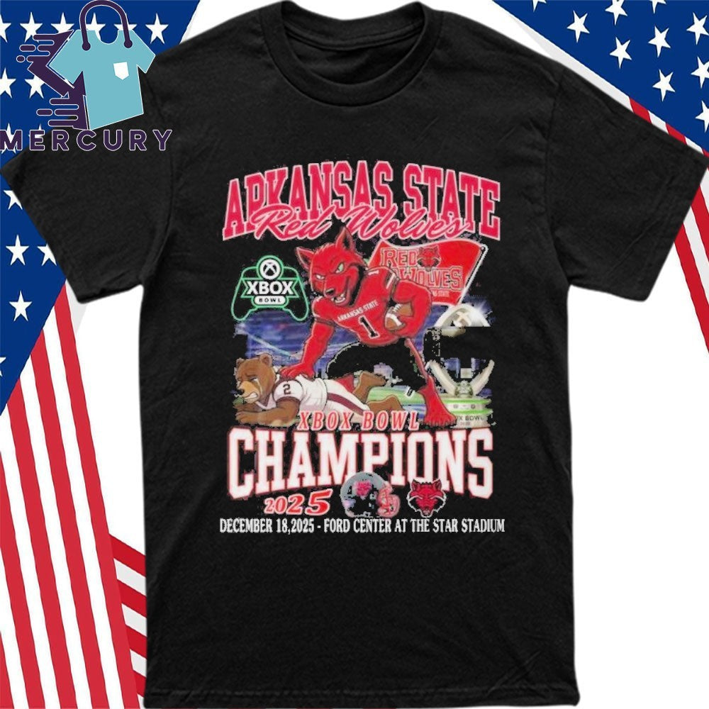 Arkansas State Red Wolves 2025 Xbox Bowl Champions Mascot Shirt