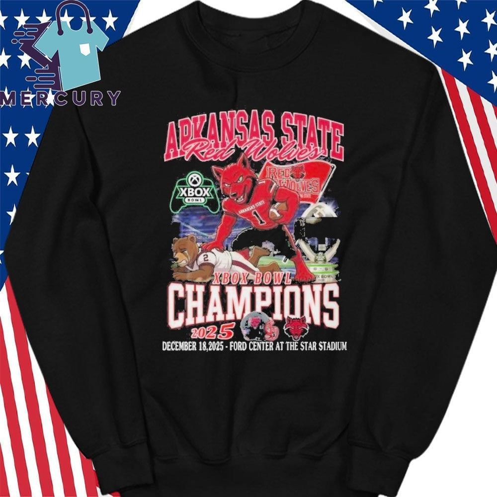Arkansas State Red Wolves 2025 Xbox Bowl Champions Mascot Shirt