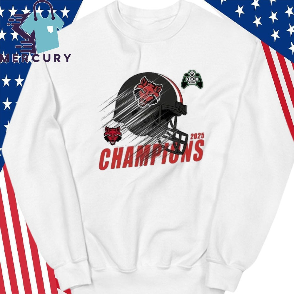 Arkansas State Red Wolves Football 2025 Xbox Bowl Champions Helmet Shirt