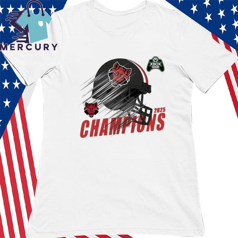 Arkansas State Red Wolves Football 2025 Xbox Bowl Champions Helmet Shirt