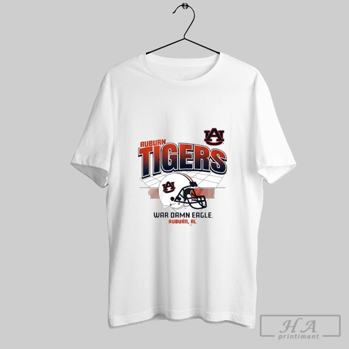 Official Auburn Tigers War Damn Eagle Football Helmet Vintage Graphic