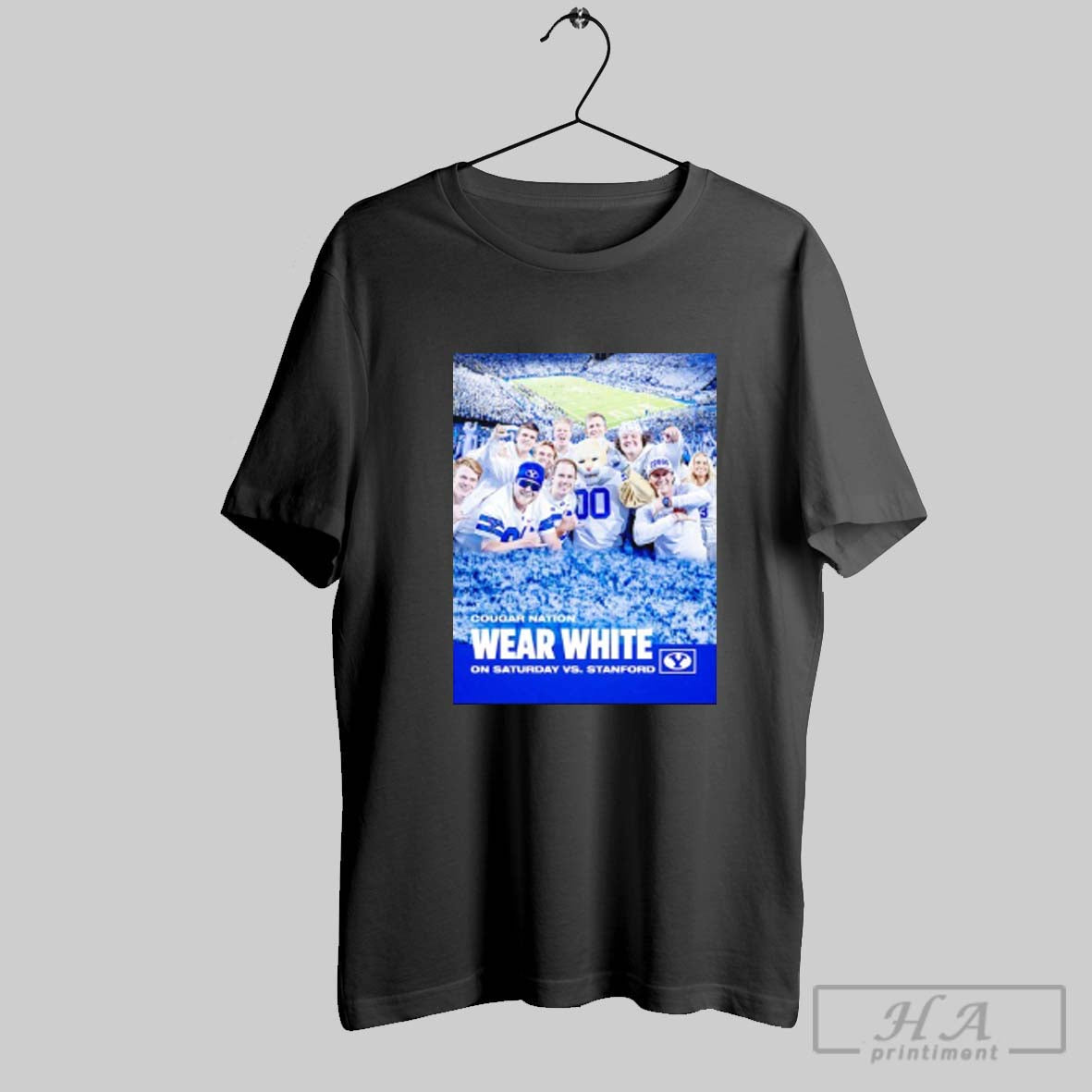 Official Byu Cougar Nation Wear White On Saturday Vs Stanford Poster