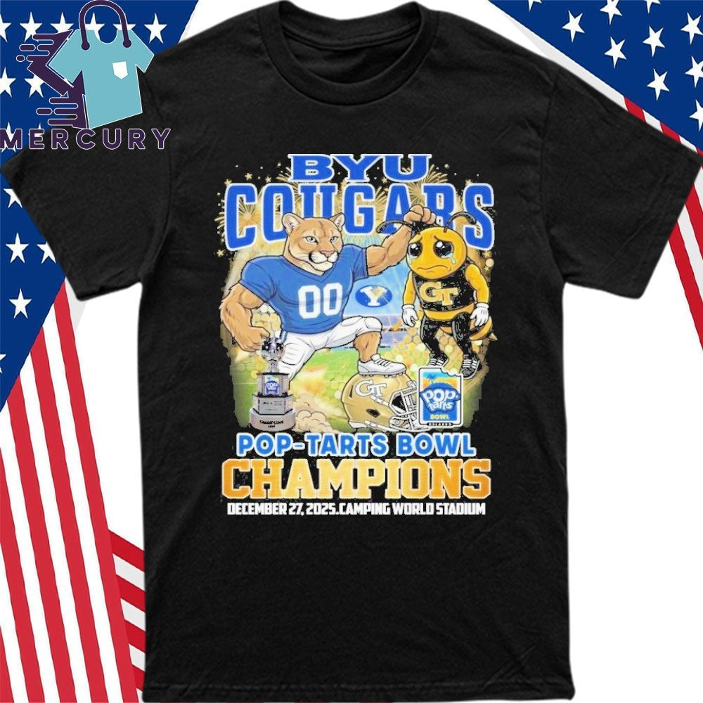 BYU Cougars 2025 Pop-Tarts Bowl Champions Mascot Shirt