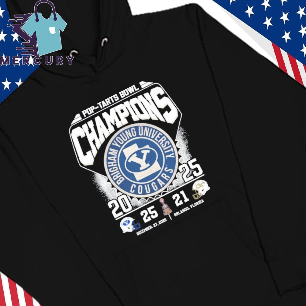 BYU Cougars Beat 25-21 Georgia Tech Yellow Jackets 2025 Pop-Tarts Bowl Champions Shirt