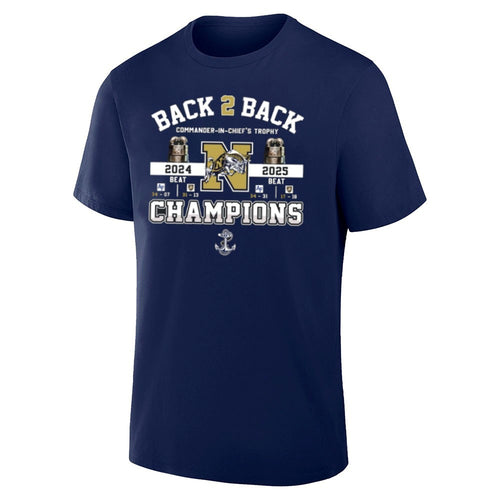 Back 2 Back Commander-in-Chief’s Trophy 2024-2025 Champions Navy Midshipmen Shirt