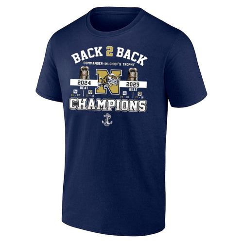 Back 2 Back Commander-in-Chief’s Trophy 2024-2025 Champions Navy Midshipmen Shirt