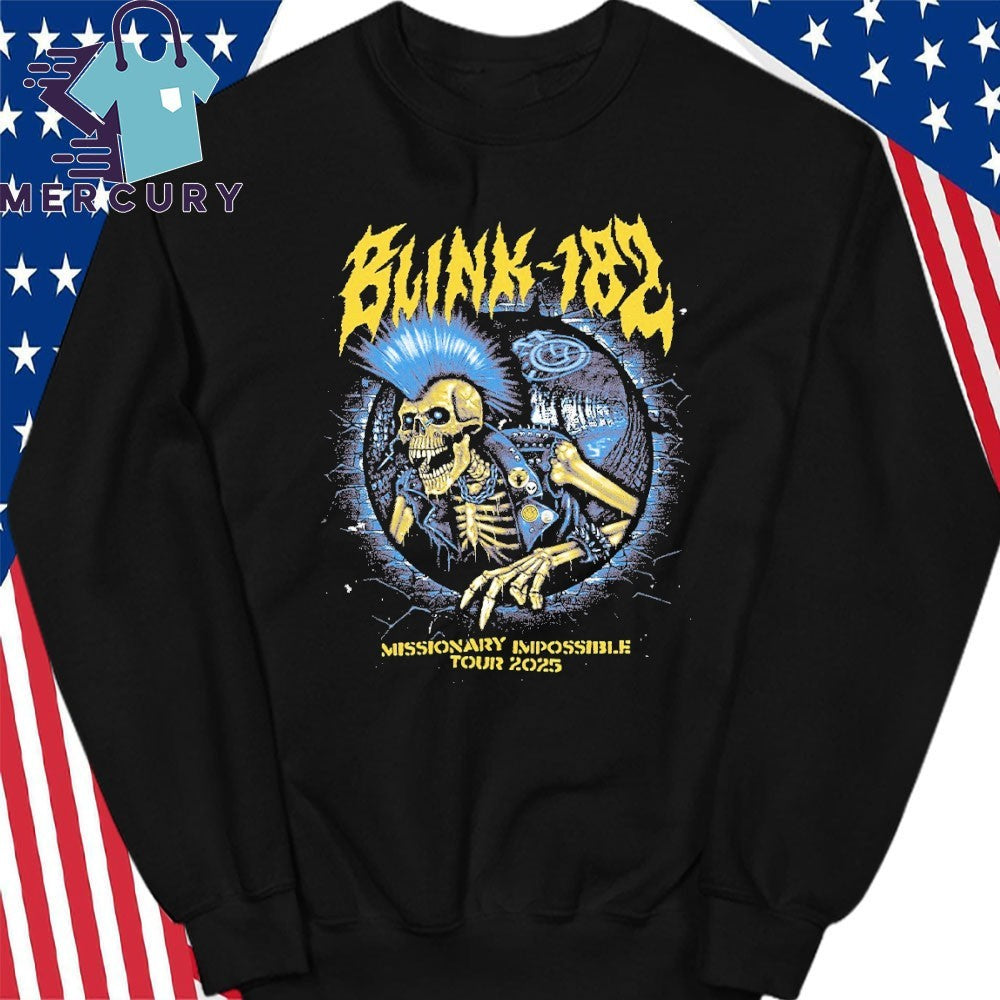 Blink-182 Mohawk Skeleton 2025 Tour Shirt